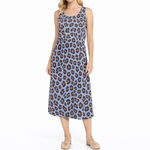 Walter Baker Alexandra Cheetah Printed Maxi Dress Blue Size S
